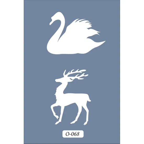 O68 10x15 O Serisi Fil ve Ördek Stencil