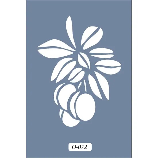 O72 10x15 O Serisi Zeytin Dalı Stencil
