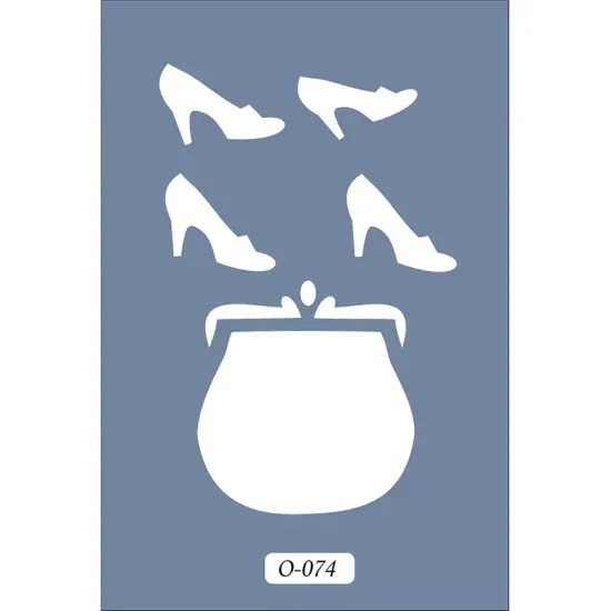 O74 10x15 O Serisi Ayakkabı Çanta Stencil
