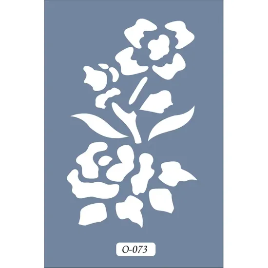 O73 10x15 O Serisi Çiçek Stencil