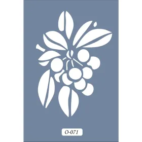 O71 10x15 O Serisi Üzüm Yaprak Stencil
