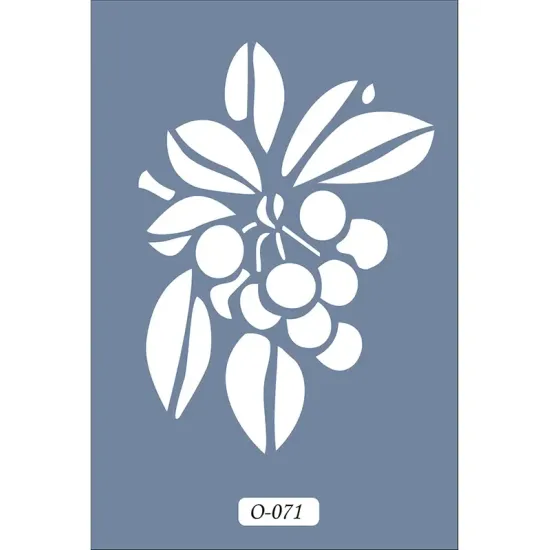 O71 10x15 O Serisi Üzüm Yaprak Stencil