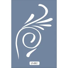 O81 10x15 O Serisi Floral Kıvrım Stencil