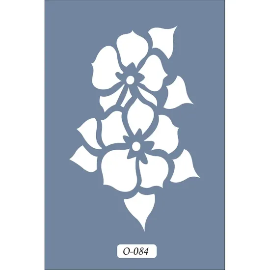 O84 10x15 O Serisi Çiçek Stencil