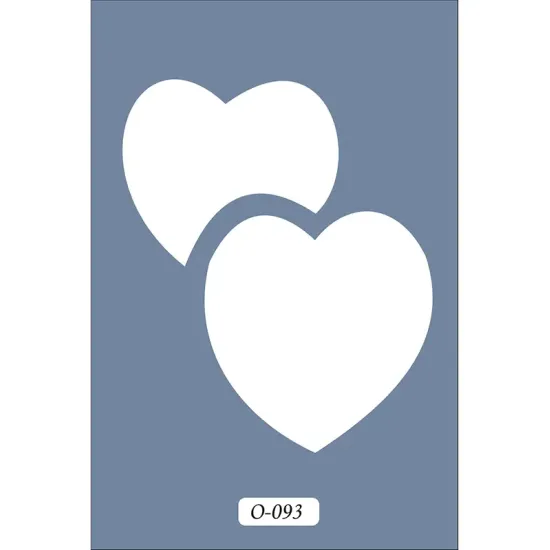 O93 10x15 O Serisi Kalp Stencil