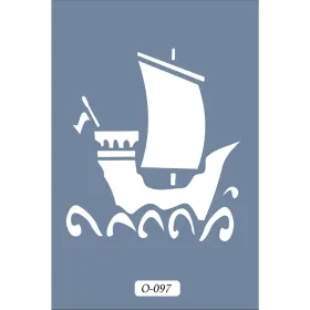O97 10x15 O Serisi Yelkenli Gemi Stencil