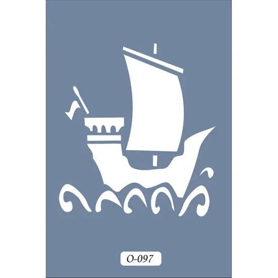 O97 10x15 O Serisi Yelkenli Gemi Stencil