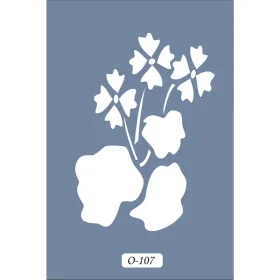 O107 10x15 O Serisi Çiçek Stencil