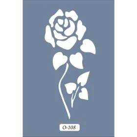 O108 10x15 O Serisi Gül Stencil