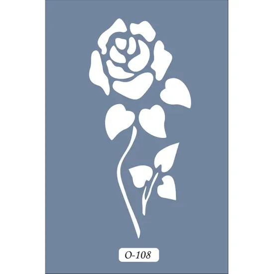 O108 10x15 O Serisi Gül Stencil