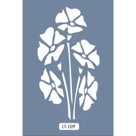 O109 10x15 O Serisi Çiçek Stencil