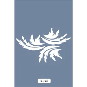 O110 10x15 O Serisi Yaprak Stencil