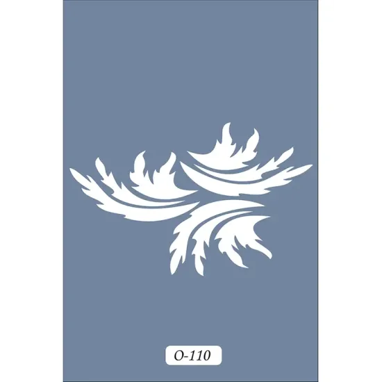 O110 10x15 O Serisi Yaprak Stencil
