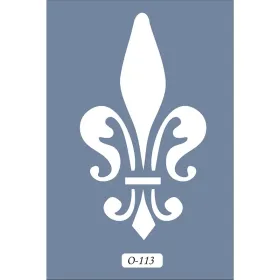 O113 10x15 O Serisi Fleur De Lis Stencil