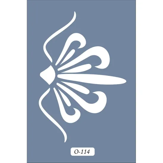 O114 10x15 O Serisi Çiçek Stencil