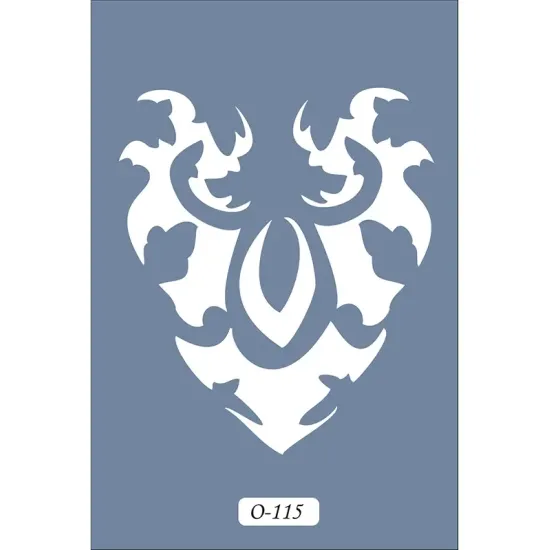 O115 10x15 O Serisi Soyut Simetri Stencil