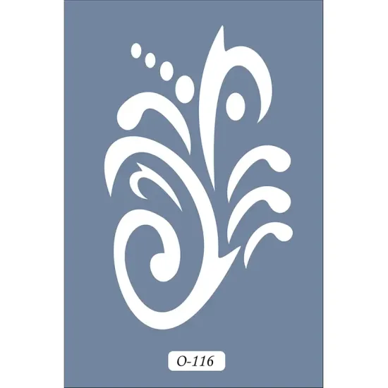 O116 10x15 O Serisi Soyut Desen Stencil