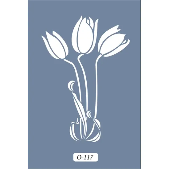 O117 10x15 O Serisi Lale Stencil