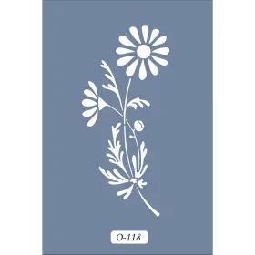O118 10x15 O Serisi Papatya Stencil