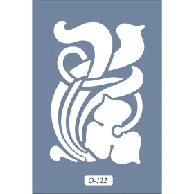 O122 10x15 O Serisi Soyut Çizgi Stencil