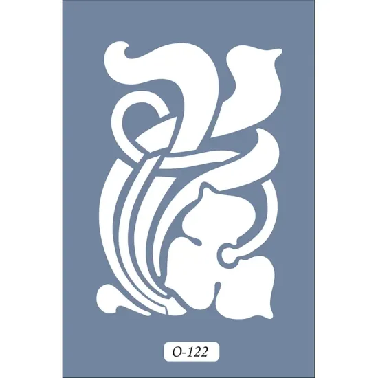O122 10x15 O Serisi Soyut Çizgi Stencil