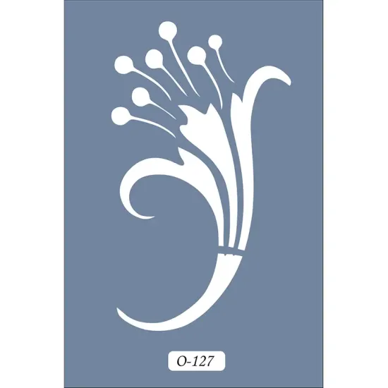 O127 10x15 O Serisi Floral Stencil