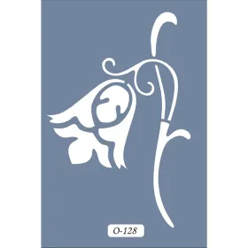 O128 10x15 O Serisi Çiçek Stencil