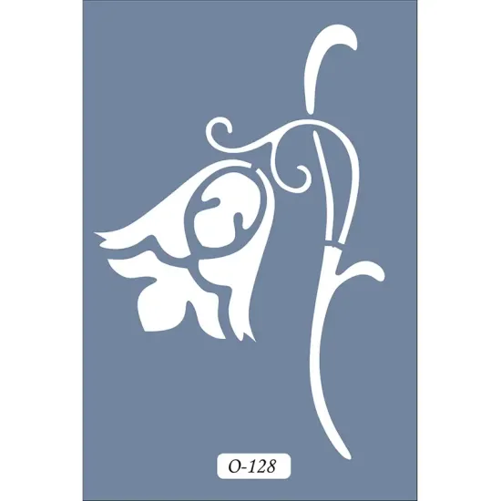 O128 10x15 O Serisi Çiçek Stencil
