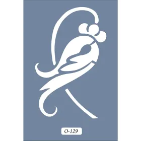 O129 10x15 O Serisi Kuş Stencil