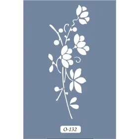 O132 10x15 O Serisi Çiçek Stencil