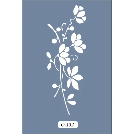 O132 10x15 O Serisi Çiçek Stencil