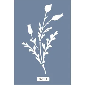 O133 10x15 O Serisi Floral Dal Stencil