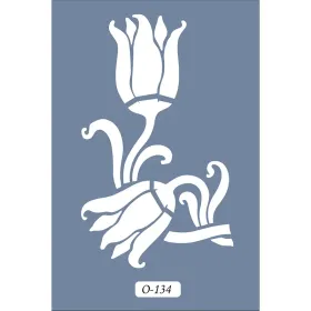 O134 10x15 O Serisi Çiçek Stencil