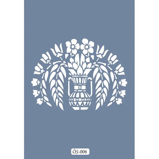 Özel06 25x35 Damask Desen Stencil