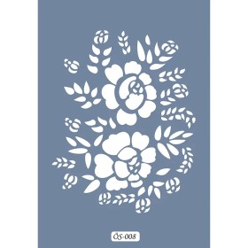 Özel08 25x35 Çiçek Desen Stencil