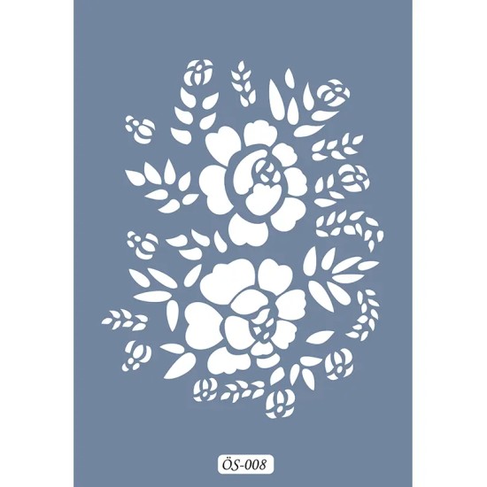 Özel08 25x35 Çiçek Desen Stencil