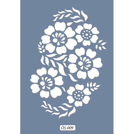 Özel09 25x35 Çiçek Desen Stencil