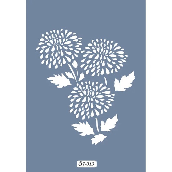 Özel13 25x35 Çiçek Desen Stencil