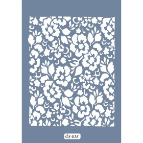 Özel18 25x35 Çiçek Desen Stencil