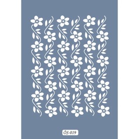 Özel19 25x35 Çiçek Desen Stencil