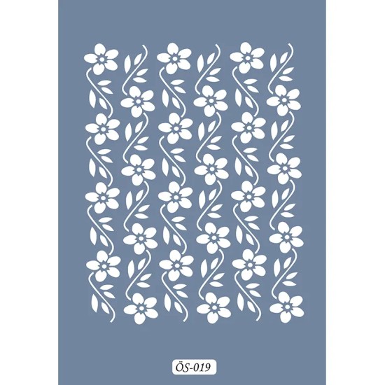 Özel19 25x35 Çiçek Desen Stencil