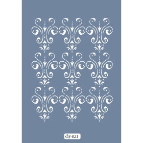 Özel21 25x35 Damask Desen Stencil