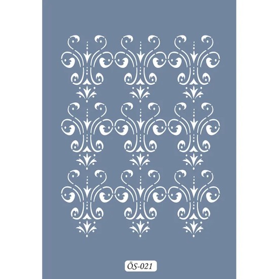Özel21 25x35 Damask Desen Stencil
