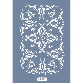 Özel29 25x35 Damask Desen Stencil