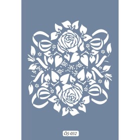 Özel32 25x35 Çiçek Desen Stencil