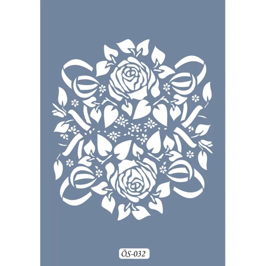 Özel32 25x35 Çiçek Desen Stencil