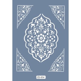 Özel34 25x35 Damask Desen Stencil