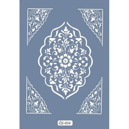 Özel34 25x35 Damask Desen Stencil