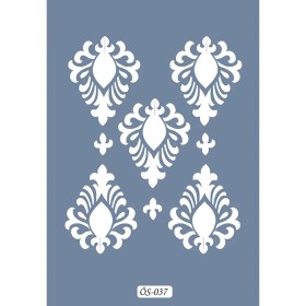 Özel37 25x35 Damask Desen Stencil