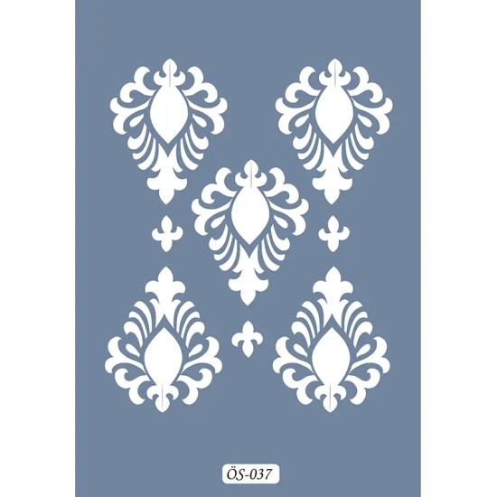 Özel37 25x35 Damask Desen Stencil